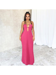 Metal Decor Mid-rise Strapless Maxi Dresses