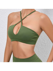 Solid Color Halter Neck Backless Tank &amp; Top