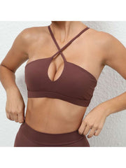 Solid Color Halter Neck Backless Tank &amp; Top