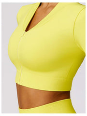 Solid Color High Rise Over Sleeve Yoga Sets