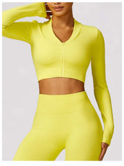 Solid Color High Rise Over Sleeve Yoga Sets