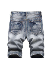 Washed Ripped Denim Men's Short Pants