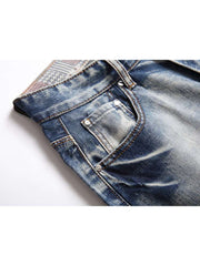 Washed Ripped Denim Men's Short Pants