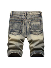 Washed Ripped Denim Men's Short Pants