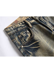 Washed Ripped Denim Men's Short Pants