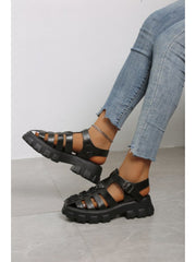 Pure Color Hasp Sandals