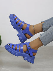 Pure Color Hasp Sandals