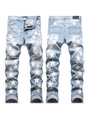 Embroidery Star Mid-rise Men's Jeans