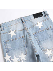 Embroidery Star Mid-rise Men's Jeans