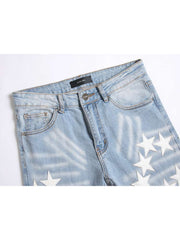 Embroidery Star Mid-rise Men's Jeans