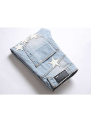 Embroidery Star Mid-rise Men's Jeans