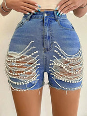 Ripped Bodycon Denim Short Jeans