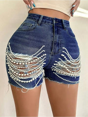 Ripped Bodycon Denim Short Jeans