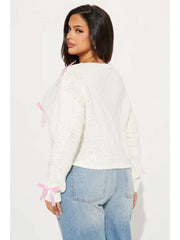 Bow Patchwork Knitting Loose Sweater