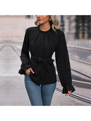 Stylish Patchwork Long Sleeve Pullover Tops