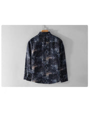 Down Collar Loose Shirts With Abstract Printing