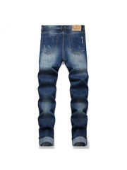 Ripped Washed Fashionable Men's Jeans