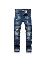 Ripped Washed Fashionable Men's Jeans