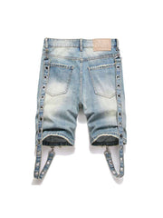 Washed Cargo Denim Men's Short Pants