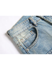 Washed Cargo Denim Men's Short Pants