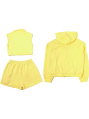 Cropped Tank Hooded Shorts 3 Piece Sets