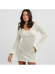 Hollow-out V Neck Backless Cover Ups