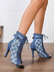 Hollow-out Thin Heels Boots