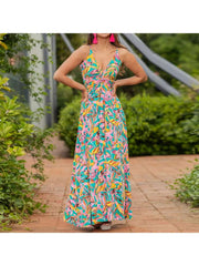 Print Spaghetti Straps A-line Maxi Dresses