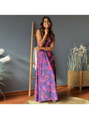 Print Spaghetti Straps A-line Maxi Dresses