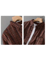 Plaid Down Collar Loose Shirts