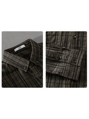 Plaid Down Collar Loose Shirts