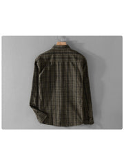 Plaid Down Collar Loose Shirts