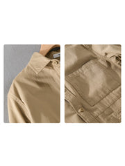 Solid Color Loose Chest Pocket Shirts