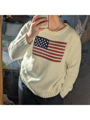 Print Loose Long Sleeve Sweater