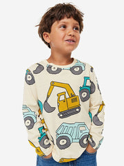 Baggy Round Neck Long Sleeve Boy Tops