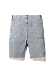 Raged Hem Cargo Men's Denim Short Pants