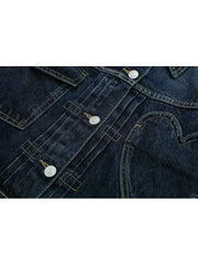 Heart Pocket Long Sleeve Denim Jackets