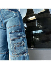 Patchwork Denim Straight Jeans