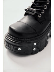 Punk Metal Decor Zipper Platforms Martin Boots