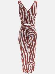 Zebra Reversible Plus Size Bodycon Sleeveless Dresses