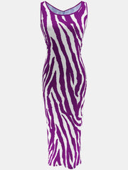 Zebra Reversible Plus Size Bodycon Sleeveless Dresses