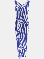 Zebra Reversible Plus Size Bodycon Sleeveless Dresses