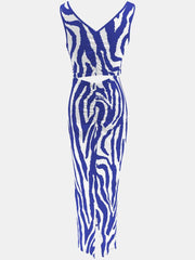 Zebra Reversible Plus Size Bodycon Sleeveless Dresses