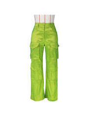 Plain Color Multi Pocket Straight Cargo Pants