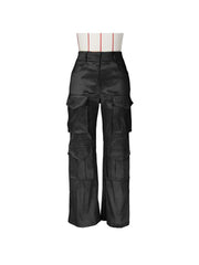 Plain Color Multi Pocket Straight Cargo Pants