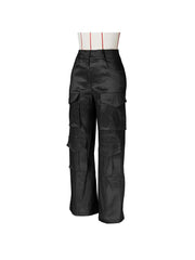 Plain Color Multi Pocket Straight Cargo Pants