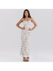 Flower Lace See Through Mermaid Slip Dress