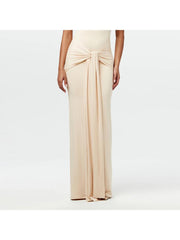 Plain Ruched Ribbons Sleeveless Maxi Dress