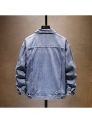 Long Sleeve Single Breasted Men's Denim Jackets