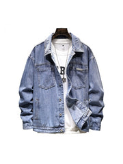 Long Sleeve Single Breasted Men's Denim Jackets